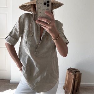 Tommy Bahama Linen Half Button Top